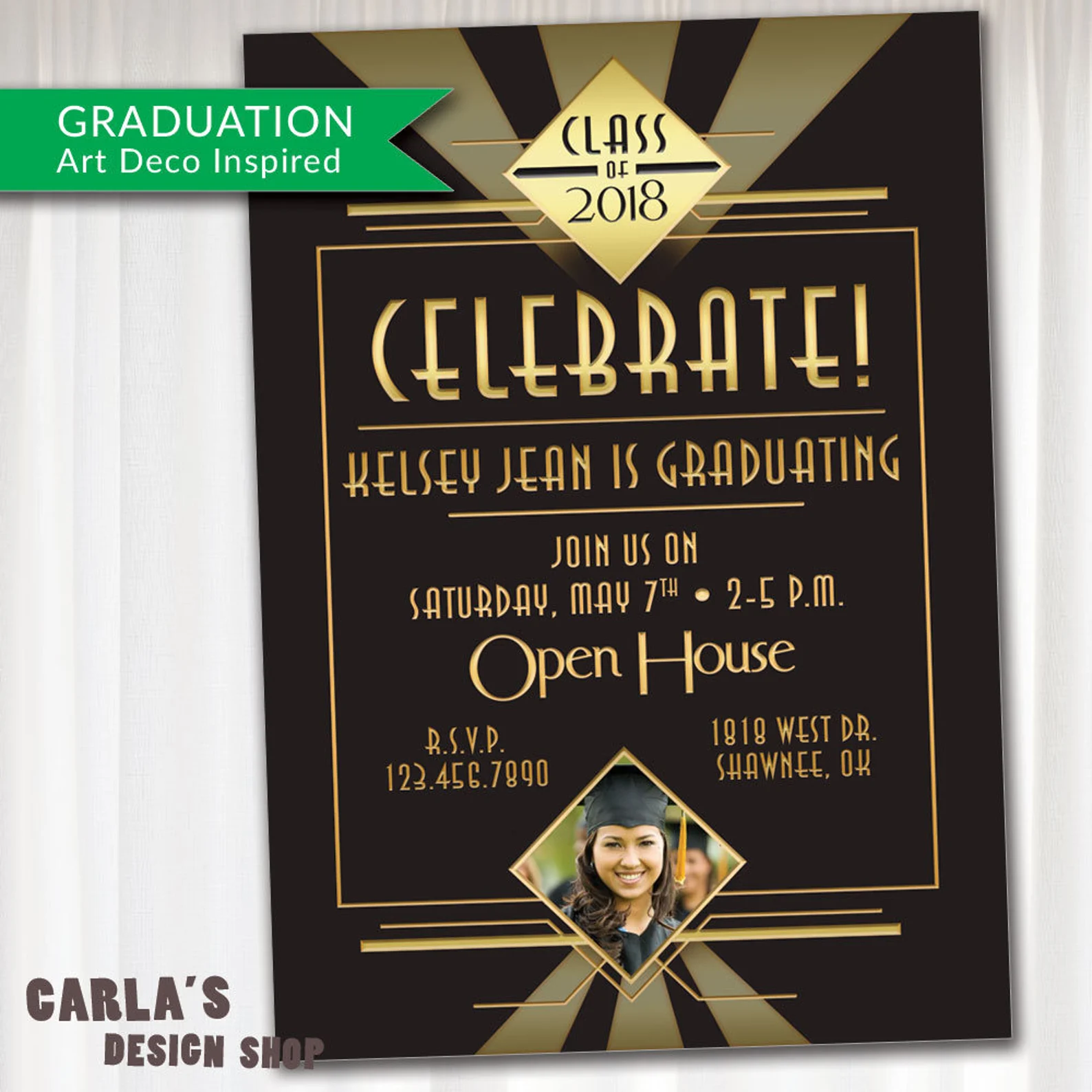 Art Deco Grad Invite