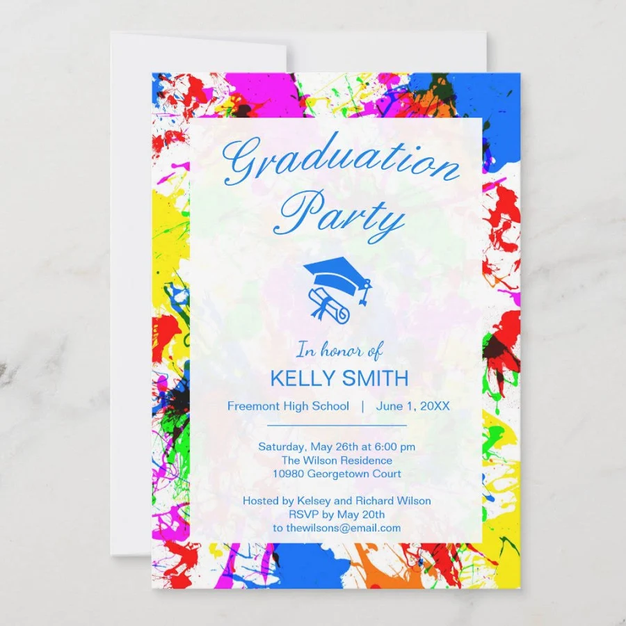 Artist Graduation Invitation Bright