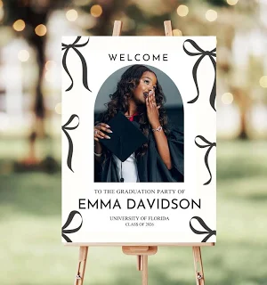 Bow Graduation Welcome Sign