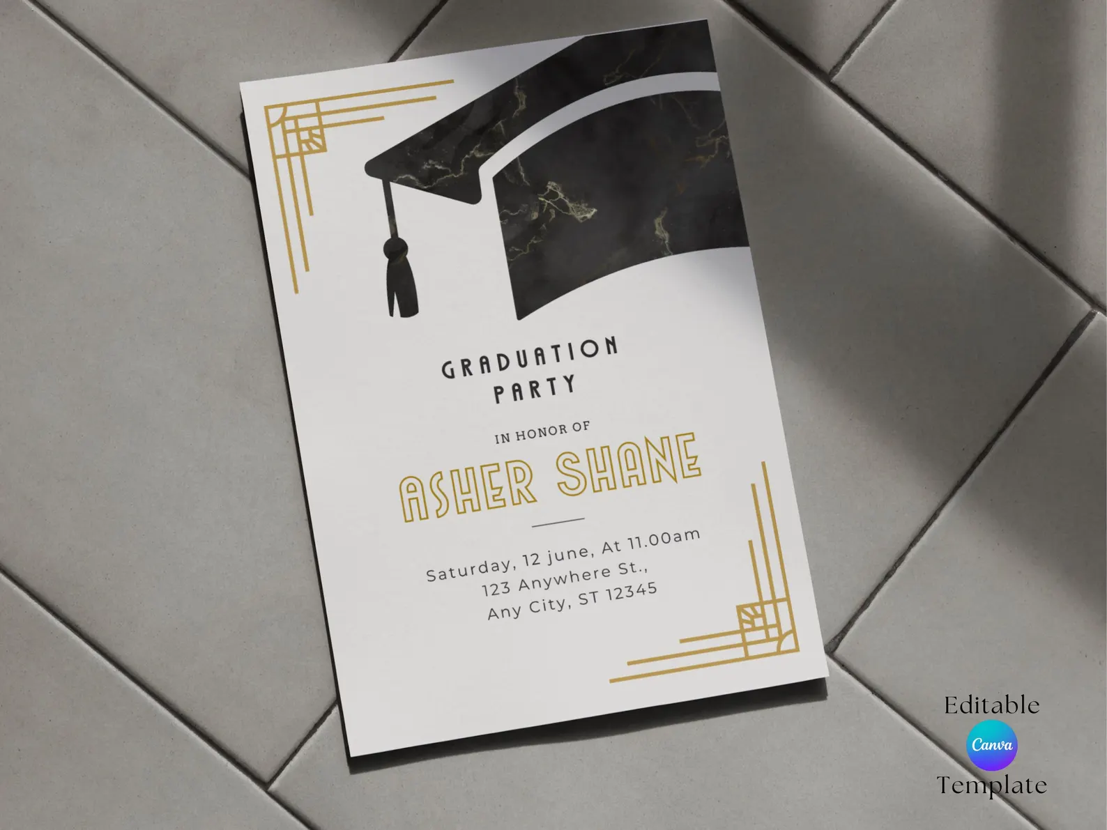 Art Deco Graduation Invitation
