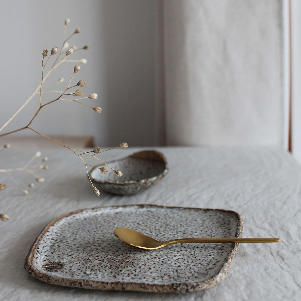 Thumbnail: DESSERT PLATE BROWN WHITE MATTE