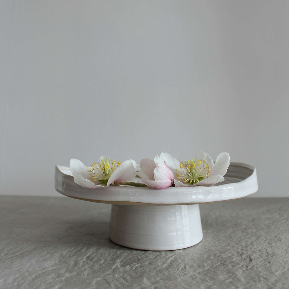 Thumbnail: CAKE STAND WITH EDGE - SHINE WHITE