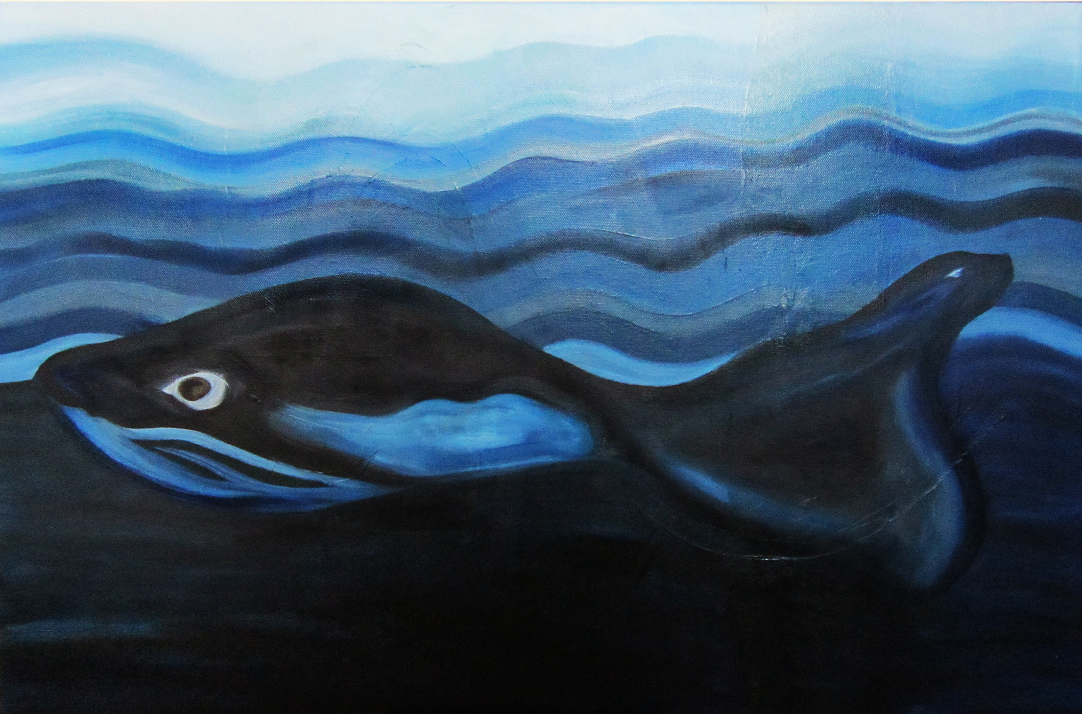 Sea(L)whale, olieverf, 50 x 70, 2017