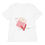 Thumbnail: Graphic tee with hand-drawn pink spool of thread behind a heart being pierced by a needle in white.
