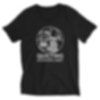 KQC's "Quilting Adventures Await" v-neck tee in black layflat product image.