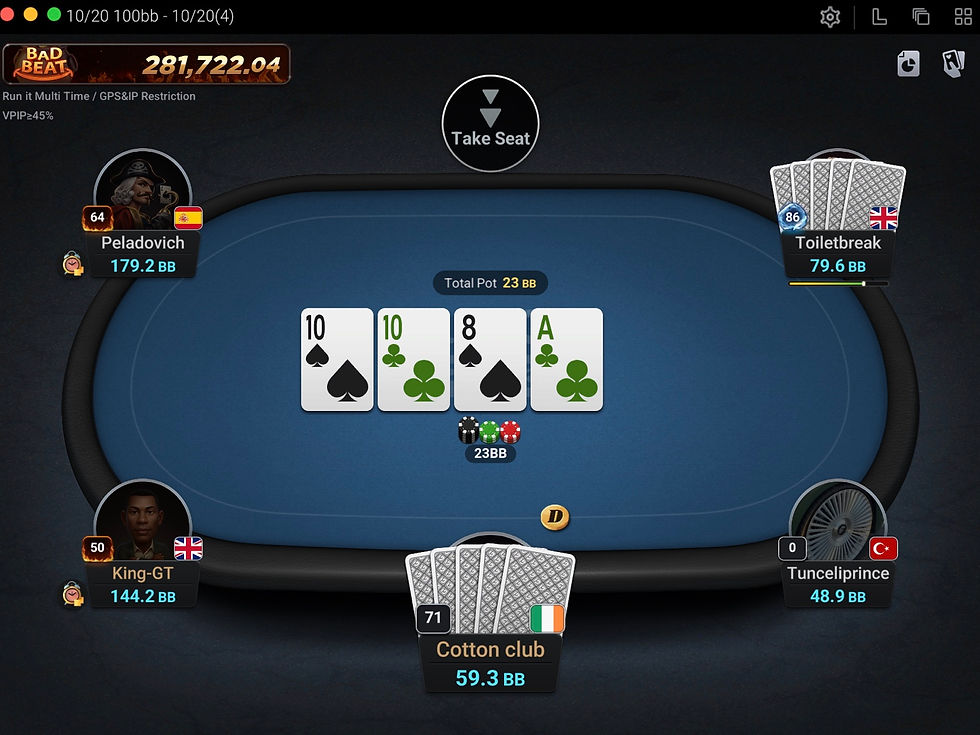 TGB Union A$10/A$20 PLO5 table running at 12:32 GMT on October 1, 2026