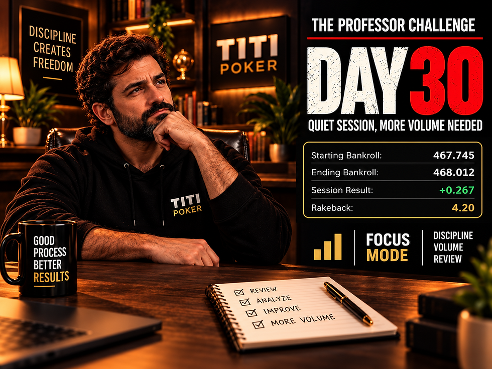 The Professor Challenge – Day 30: Quiet Session, More Volume Needed