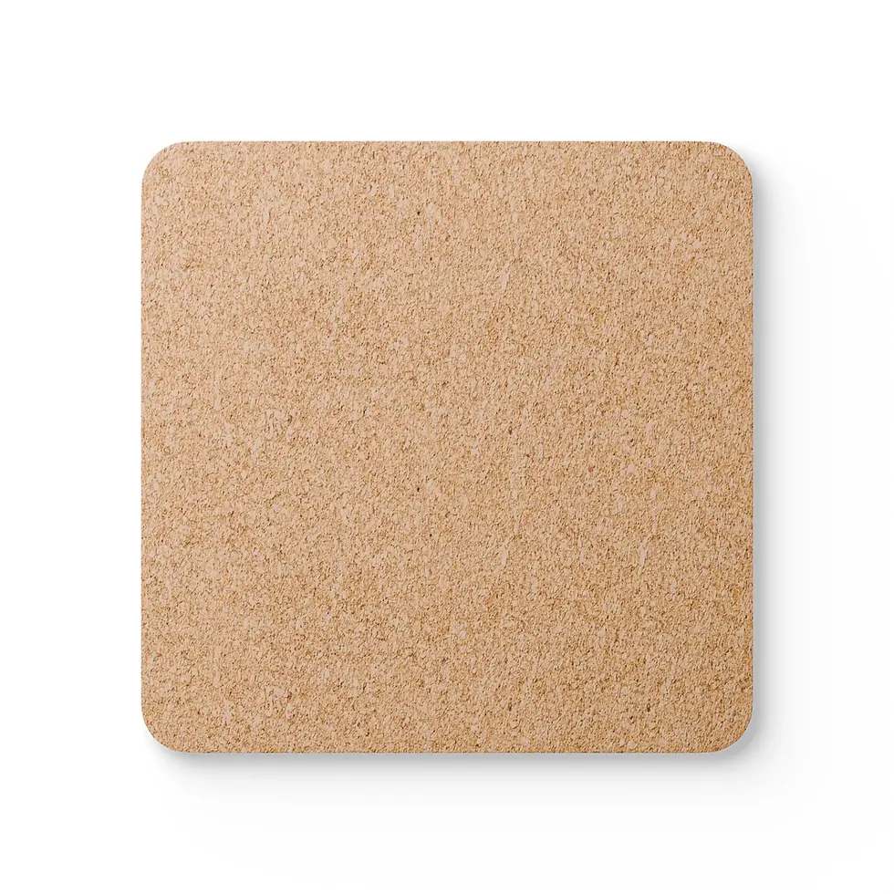 Thumbnail: High Gloss Cork Coaster Set (4-Pack)  |  Floral 'Purple Bloom' Garden Painting