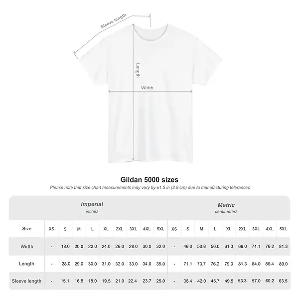 Unisex Heavy Weight T-shirt Gildan 5000