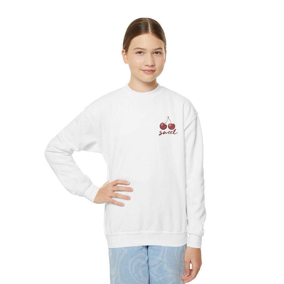 Thumbnail: Sweet Cherry Youth Crewneck White Worn