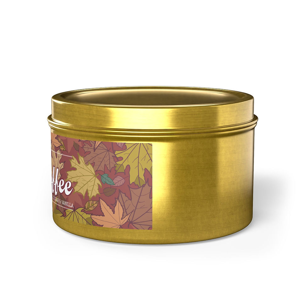 Miniaturbild: Fresh coffee fall autumn tin candle with leaves
