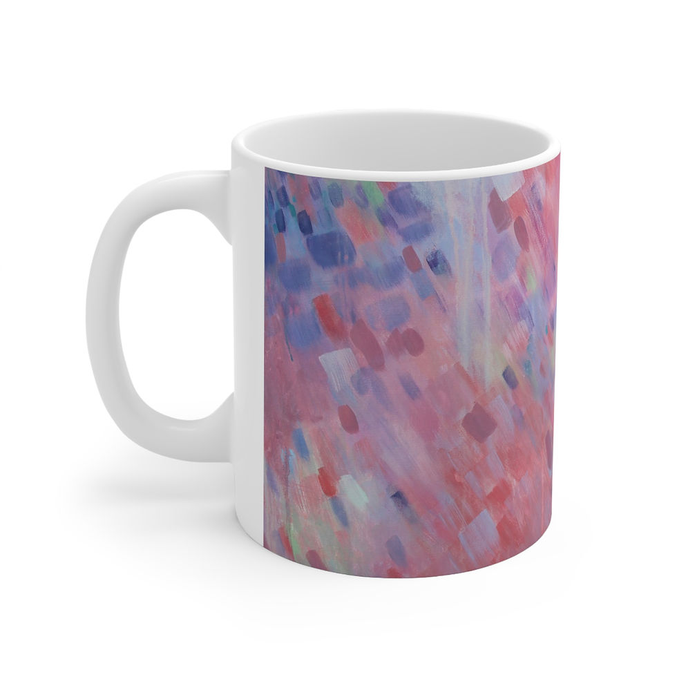 Thumbnail: Abstract Pink Brushstroke Coffee Mug  |  Artistic 11oz & 15oz Ceramic Cup