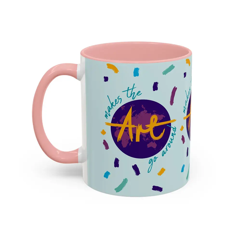 Miniaturbild: Coffee Mug |  'Art Makes the World Go Around' Colourful Ceramic Mug (11/15oz)
