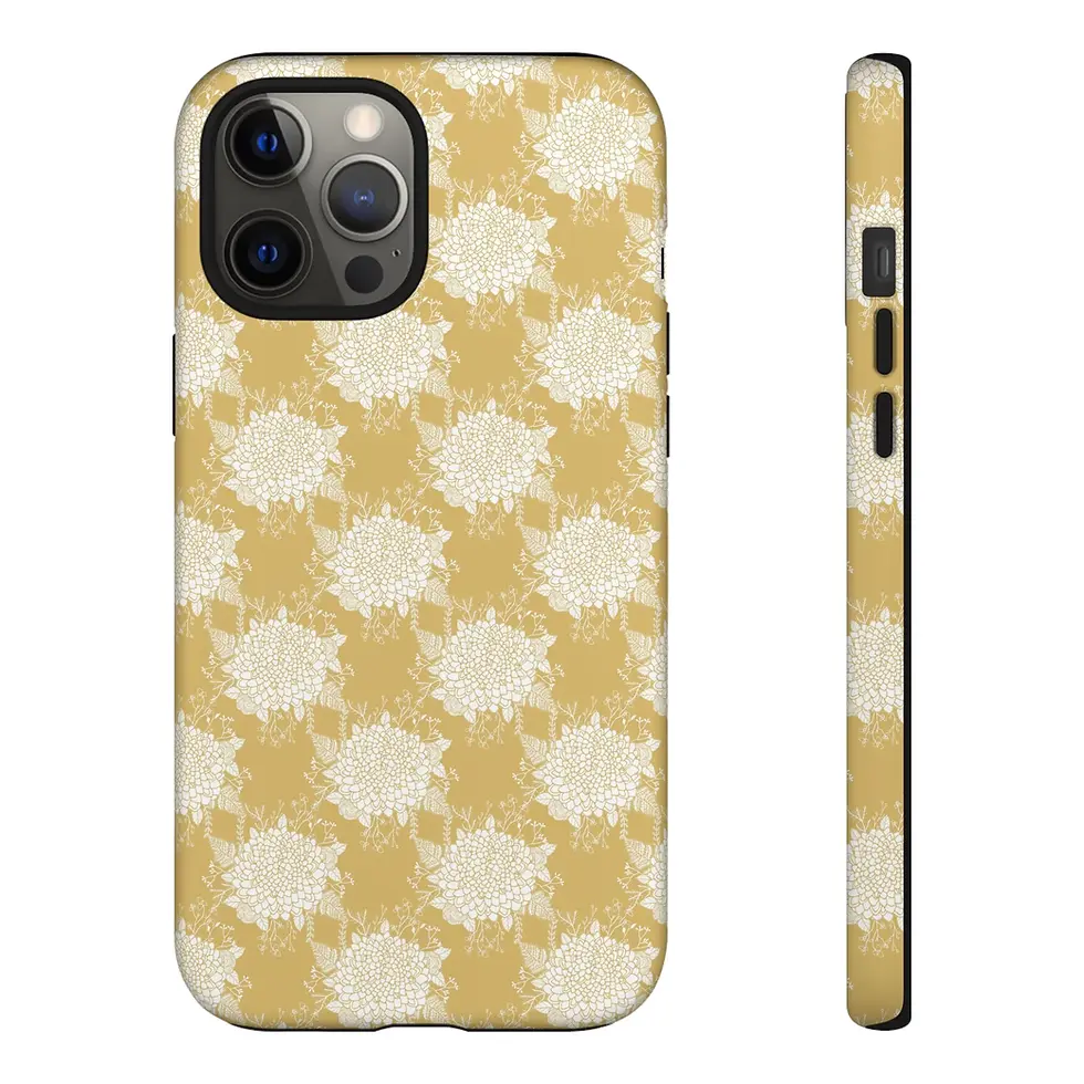 Miniaturbild: Yellow checkered phone case, front and side