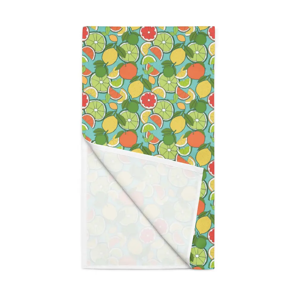 Miniaturbild: Poly scarf with citrus fruit pattern