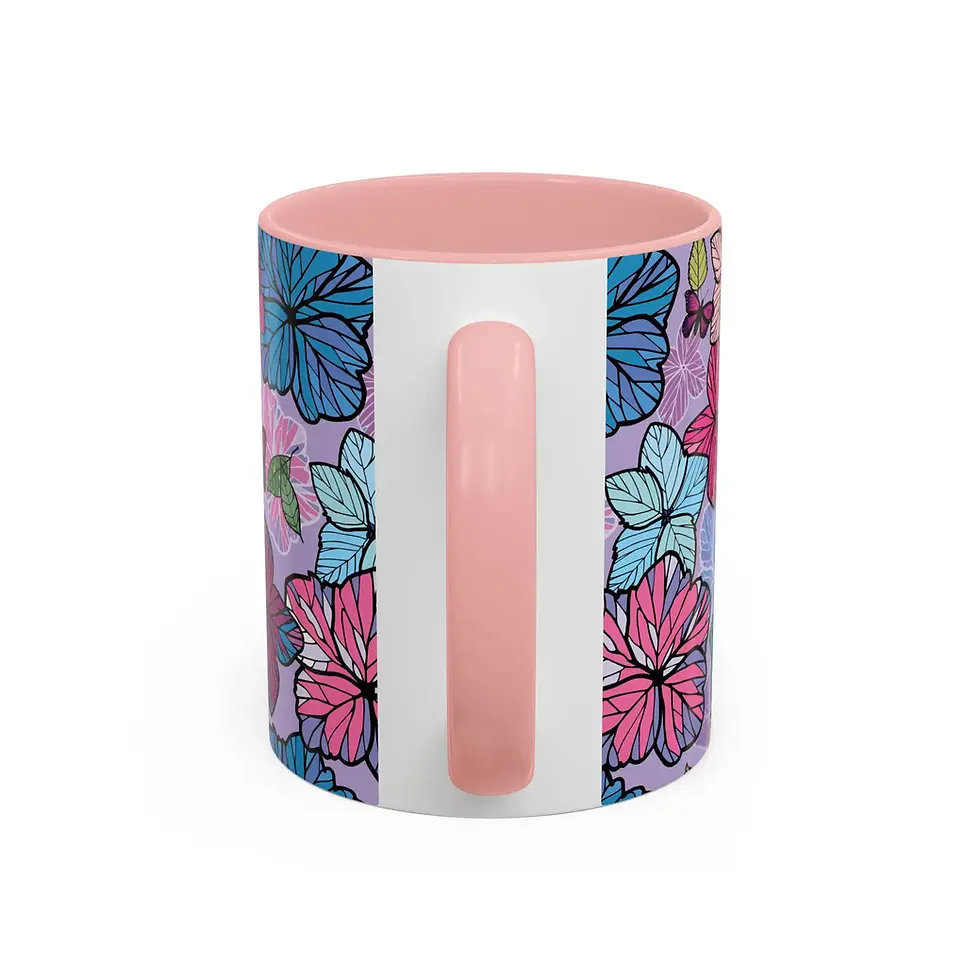Thumbnail: Floral Butterfly Accent Coffee Mug  |. Colourful Spring Blooms (11/15oz)