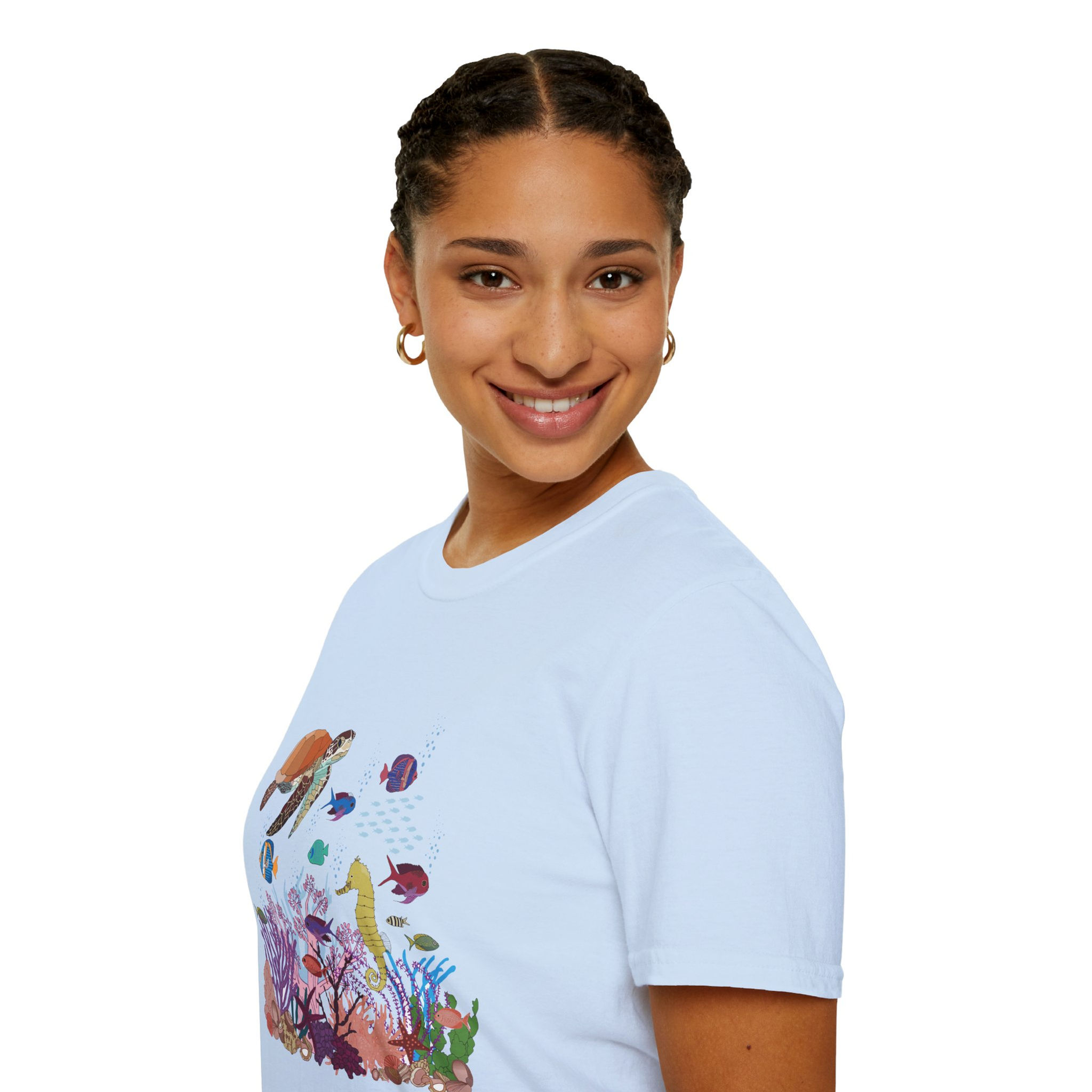 Ocean Life T-Shirt — Sea Turtle & Coral Reef Graphic Tee