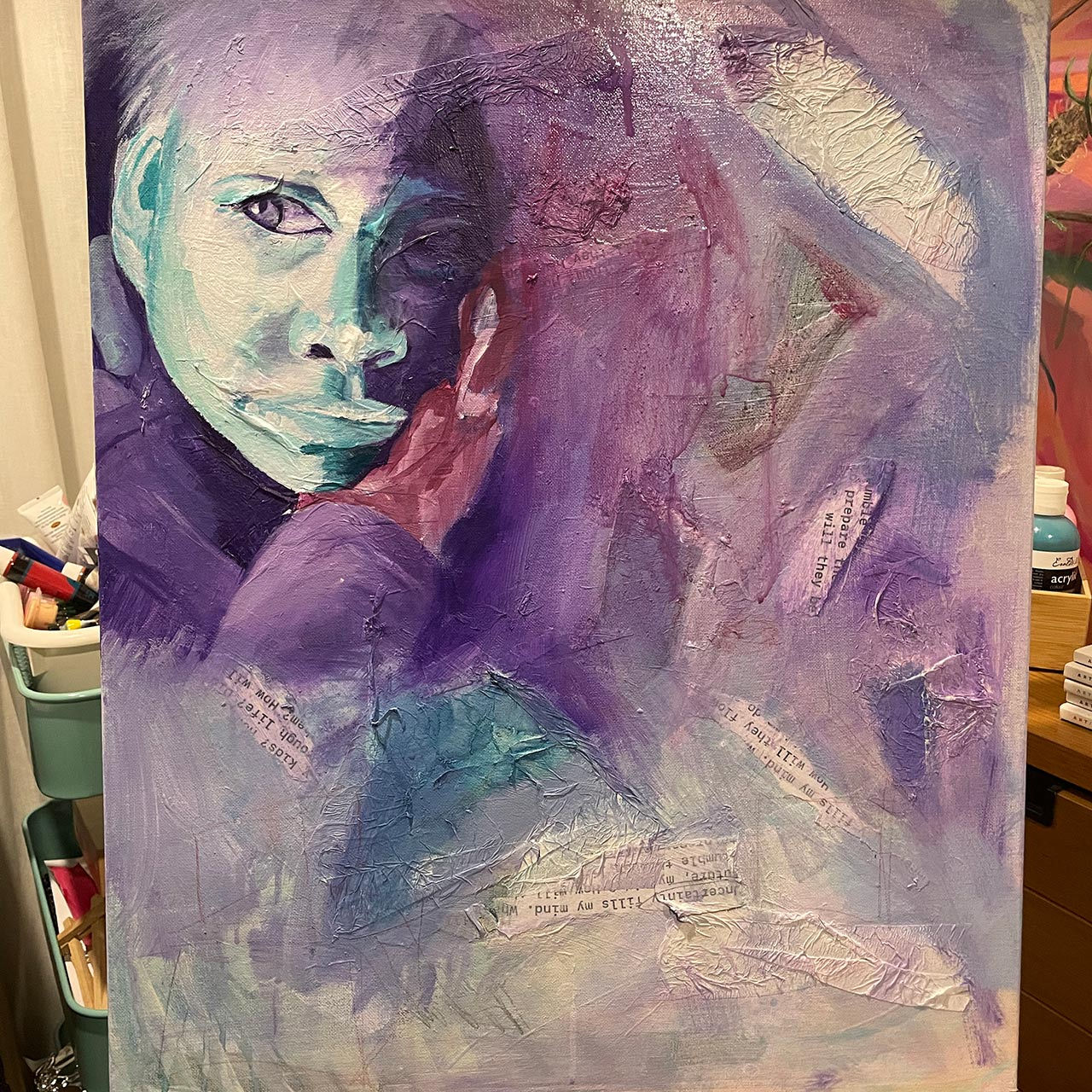Uncertainty is an oil and mixed media painting by Australian Artist Sandra Vincent.