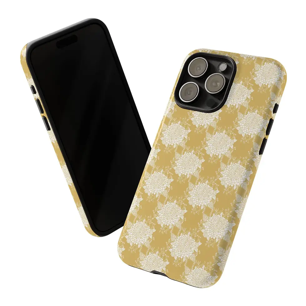 Miniaturbild: Yellow patterned phone case on smartphone