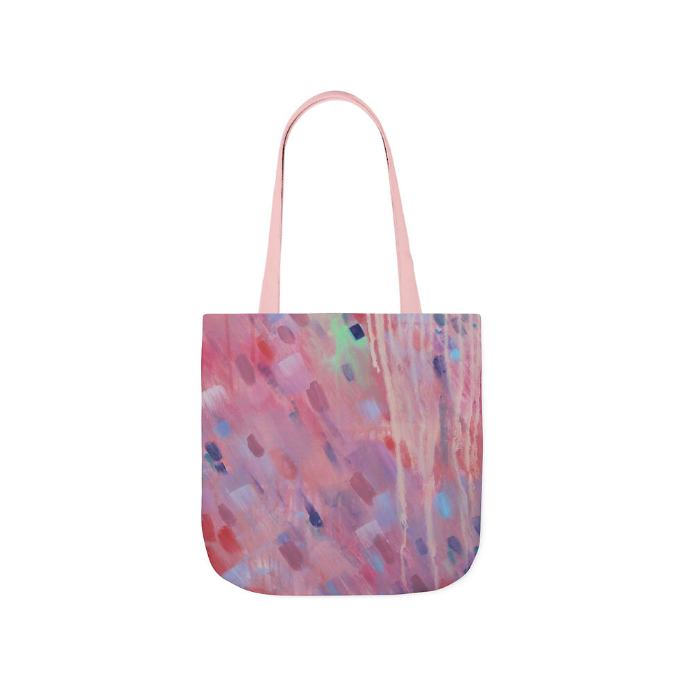 Thumbnail: Pink Brushstroke Abstract Painting on a Canvas Tote Bag