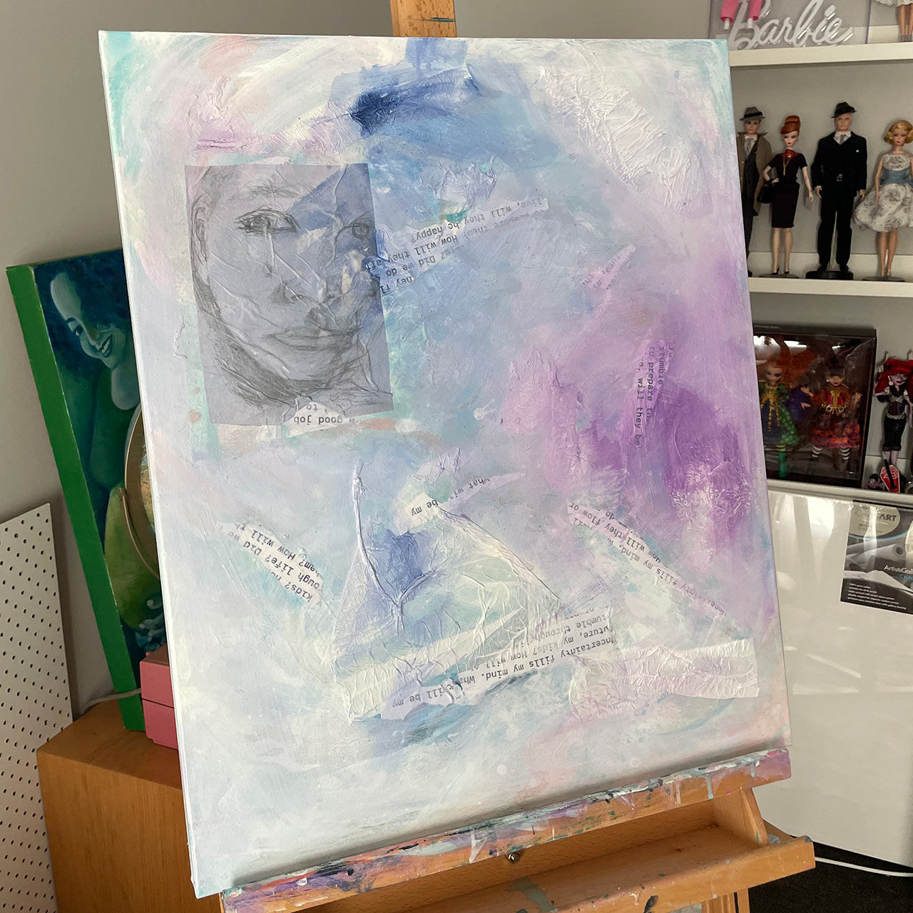 Uncertainty is an oil and mixed media painting by Australian Artist Sandra Vincent.
