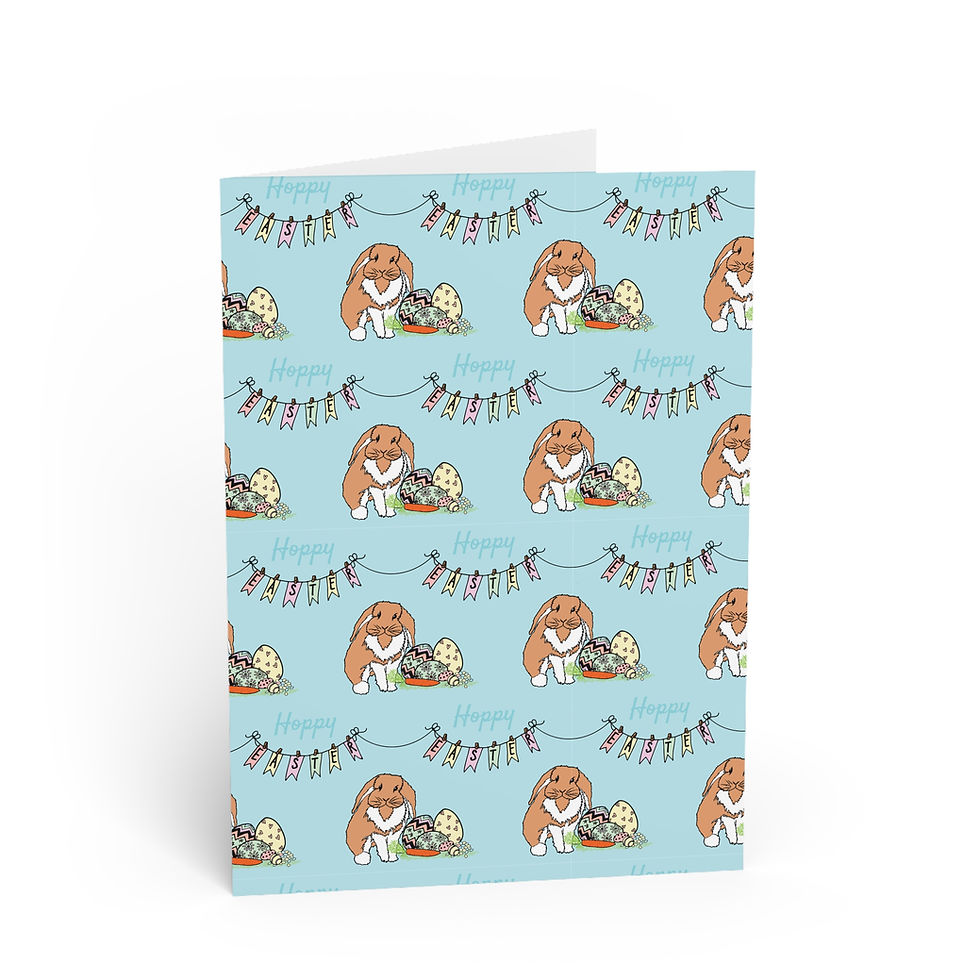Greeting card with fox and string light pattern