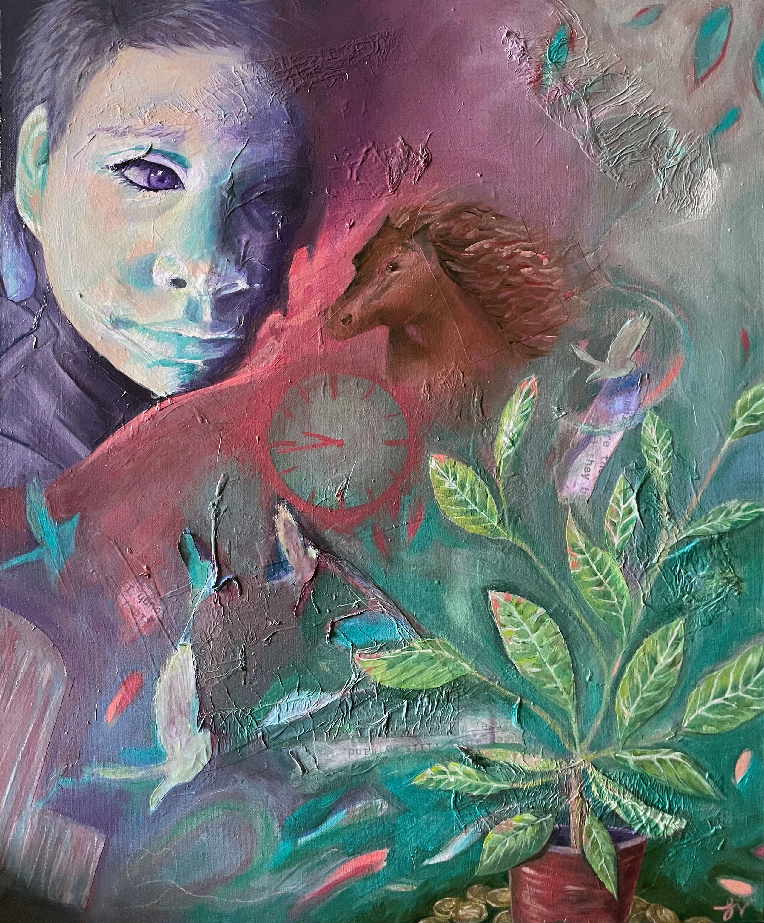 Full image of Uncertainty, portrait oil painting by Sandra Vincent