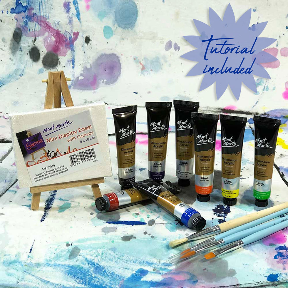 DIY Mini Canvas Easel Art Painting Kit