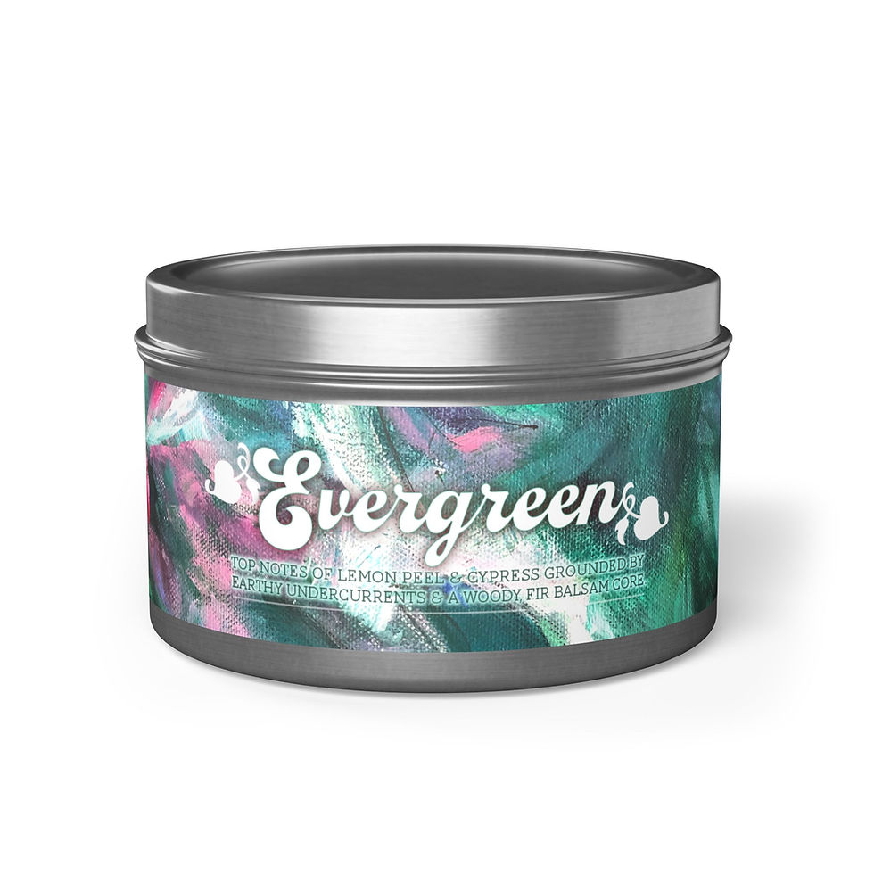 Miniaturbild: Evergreen vegan candle in decorative floral tin