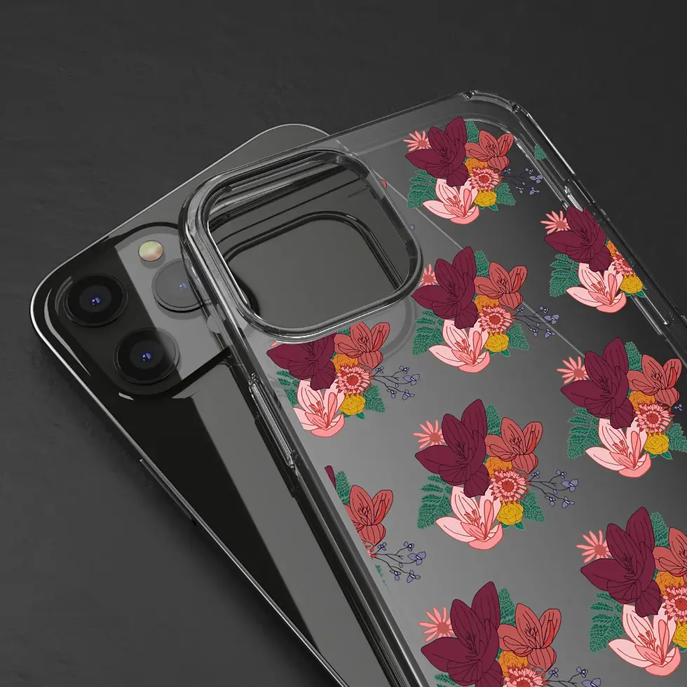 Thumbnail: Clear floral phone case on smartphone