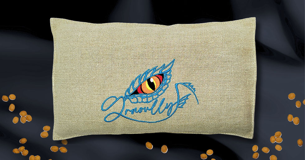 bouillotte seche en lin brodé et noyaux de mirabelles de lorraine