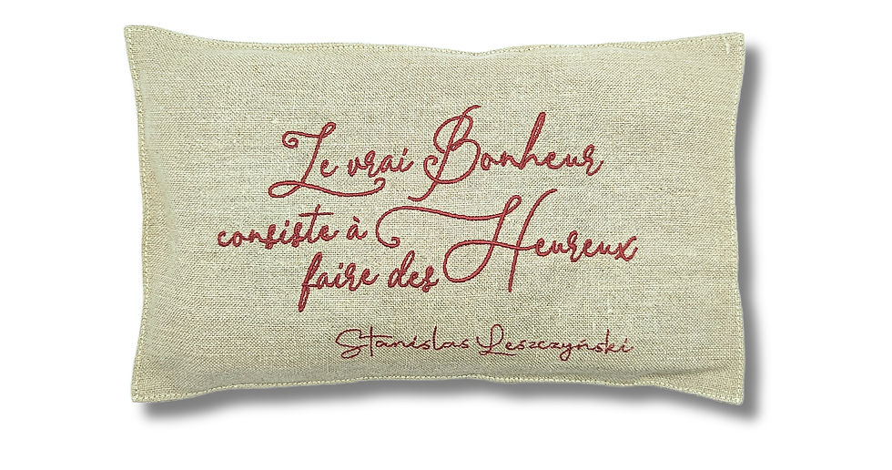 bouillotte sèche en lin brodé et noyaux de mirabelles de lorraine