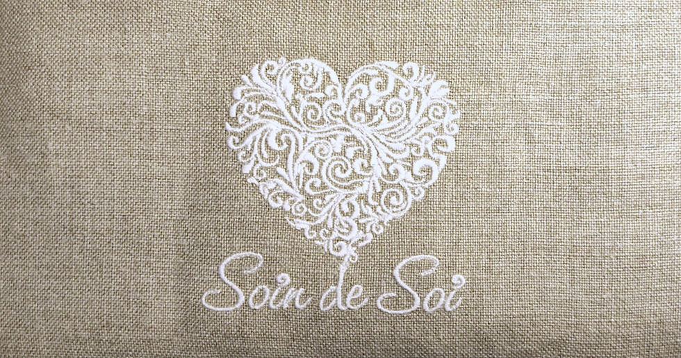 Miniature : Soin de Soi blanc - Bouillotte sèche brodée en lin - grande