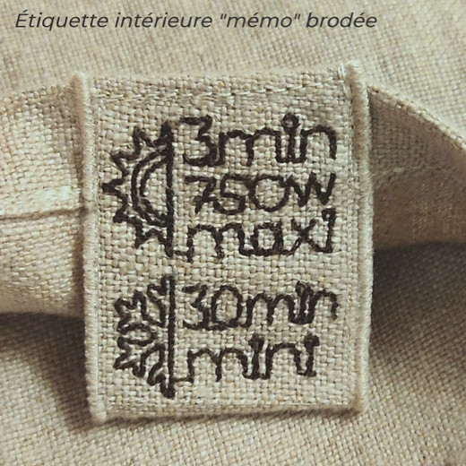 Miniature : Mirabelles de Lorraine  - Bouillotte sèche brodée en lin - grande