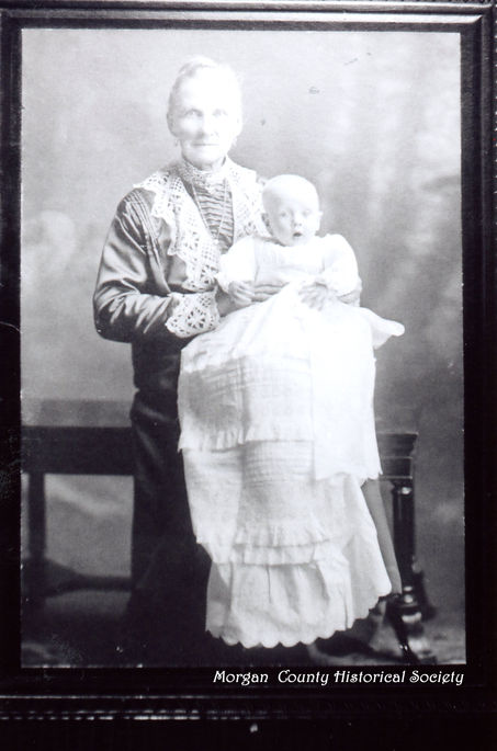 Black and white photo of Jane Durrant Adams and Elmer Adams.