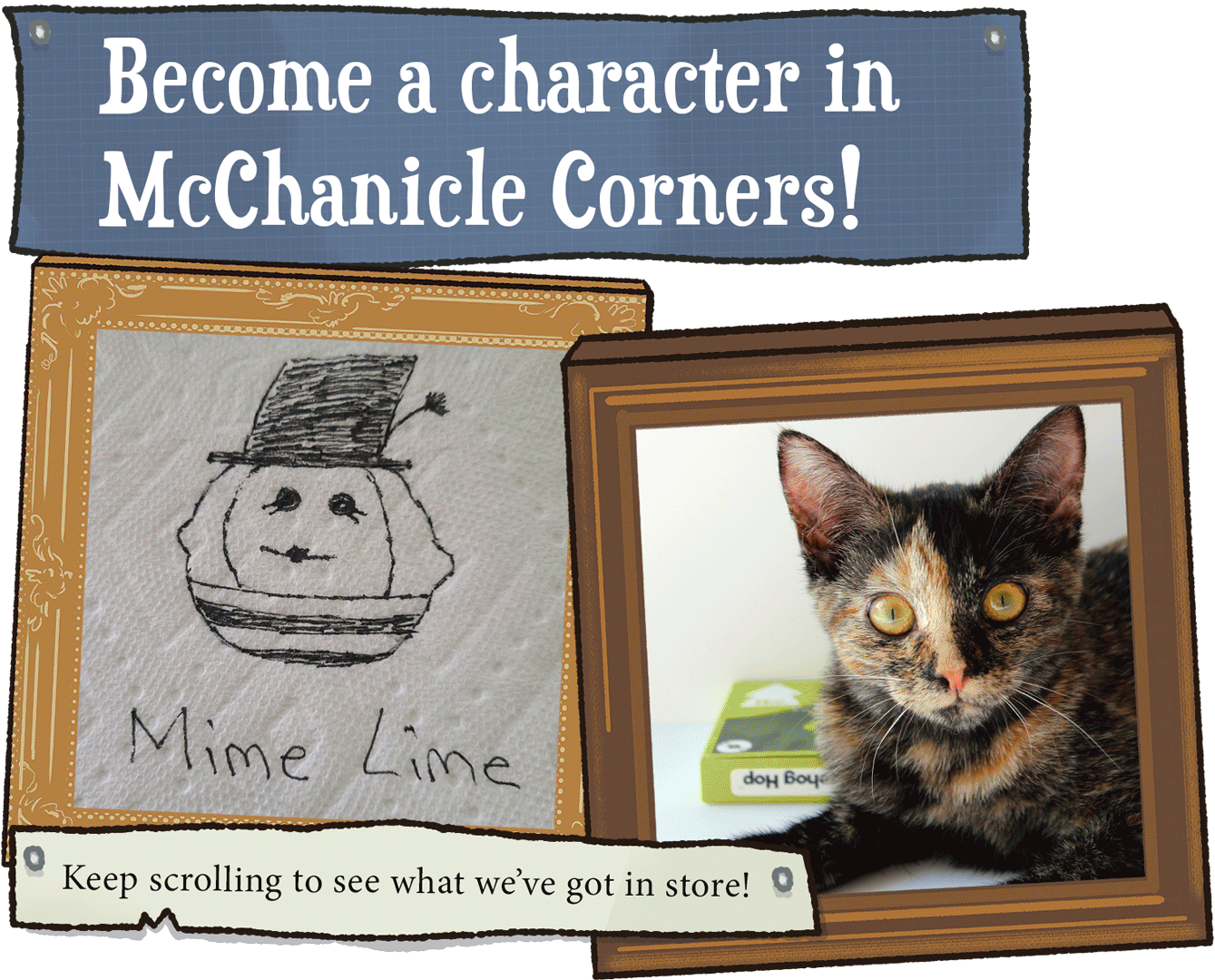 A Mime Lime and Cat transform into characters in McChanicle Corners