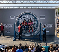 The Orville Space Training Station at San Diego Comic-Con — fans testing the zero gravity experience at the FOX activation.
