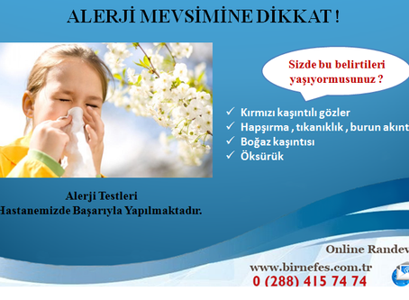 ALERJİ MEVSİMİNE DİKKAT!
