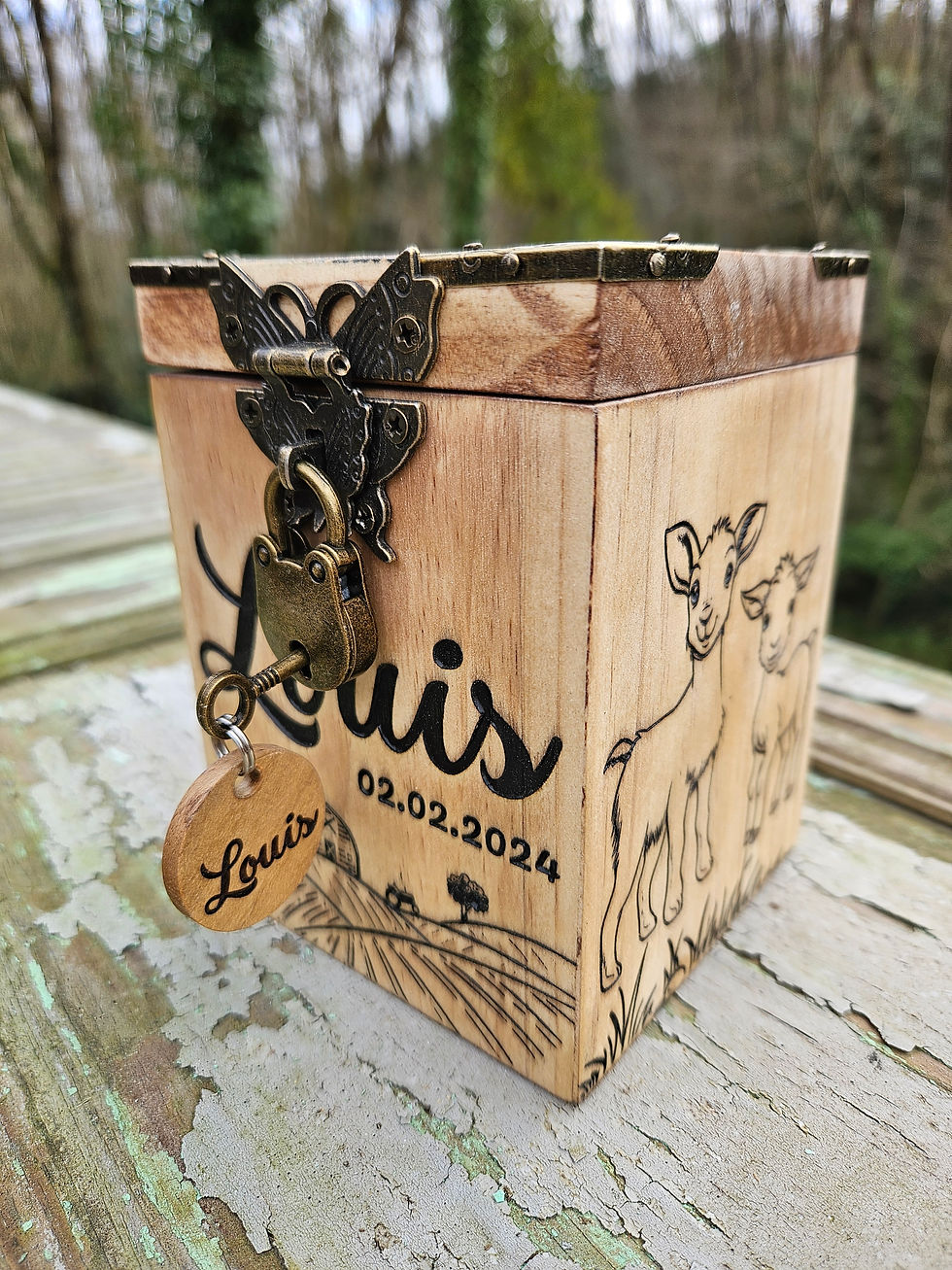 Miniature : Tirelire personnalisée en bois