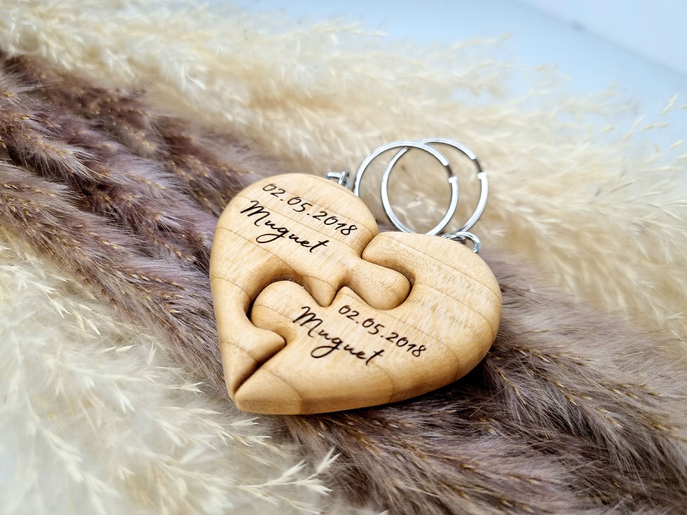 Miniature : Porte-clés cœur puzzle personnalisé