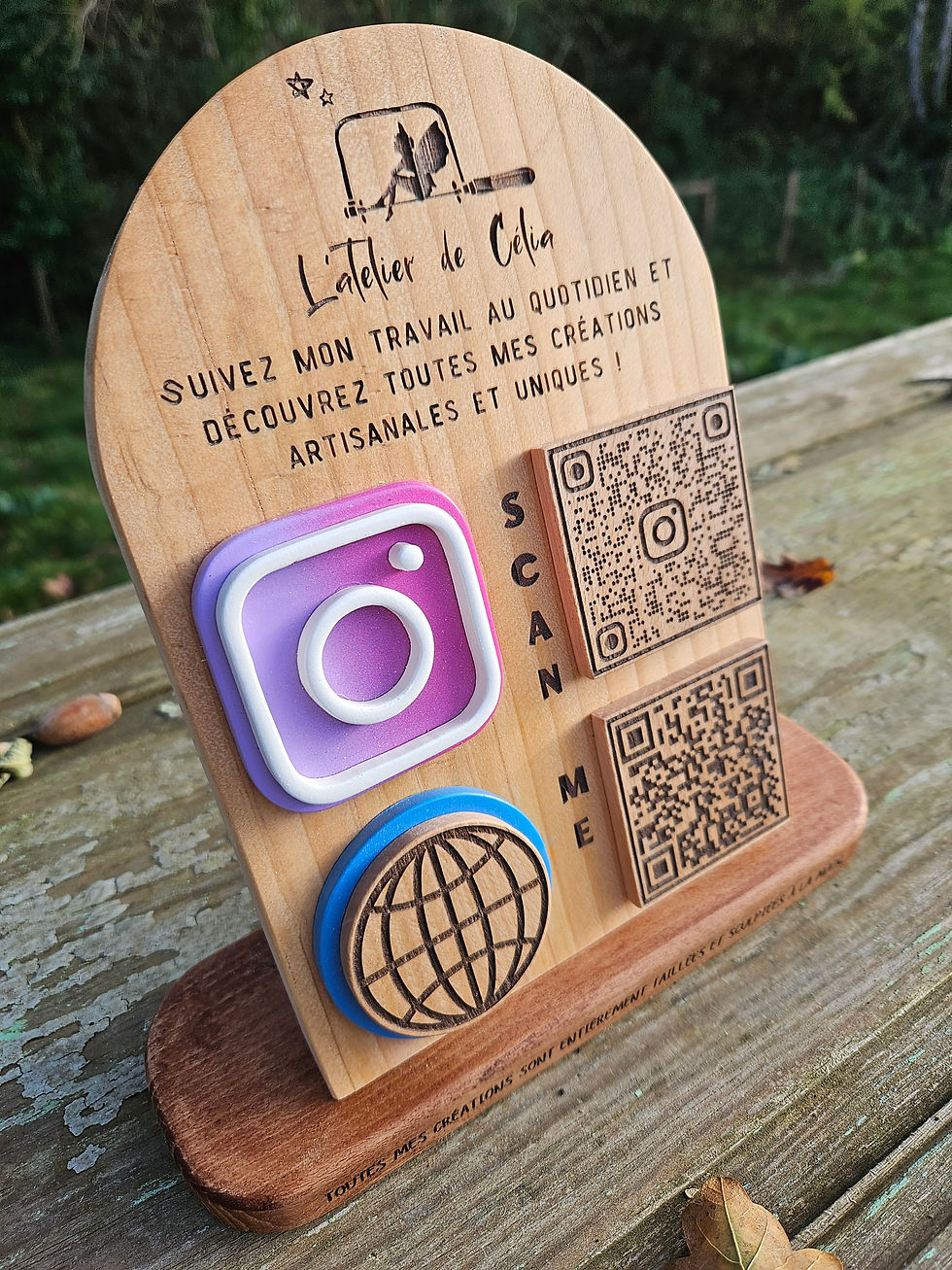 Miniature : Support QR en bois massif : Alliez utilité et élégance
