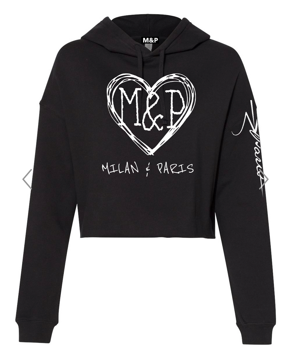 Thumbnail: M & P WomenTroubled Heart Logo Crop Hoodie
