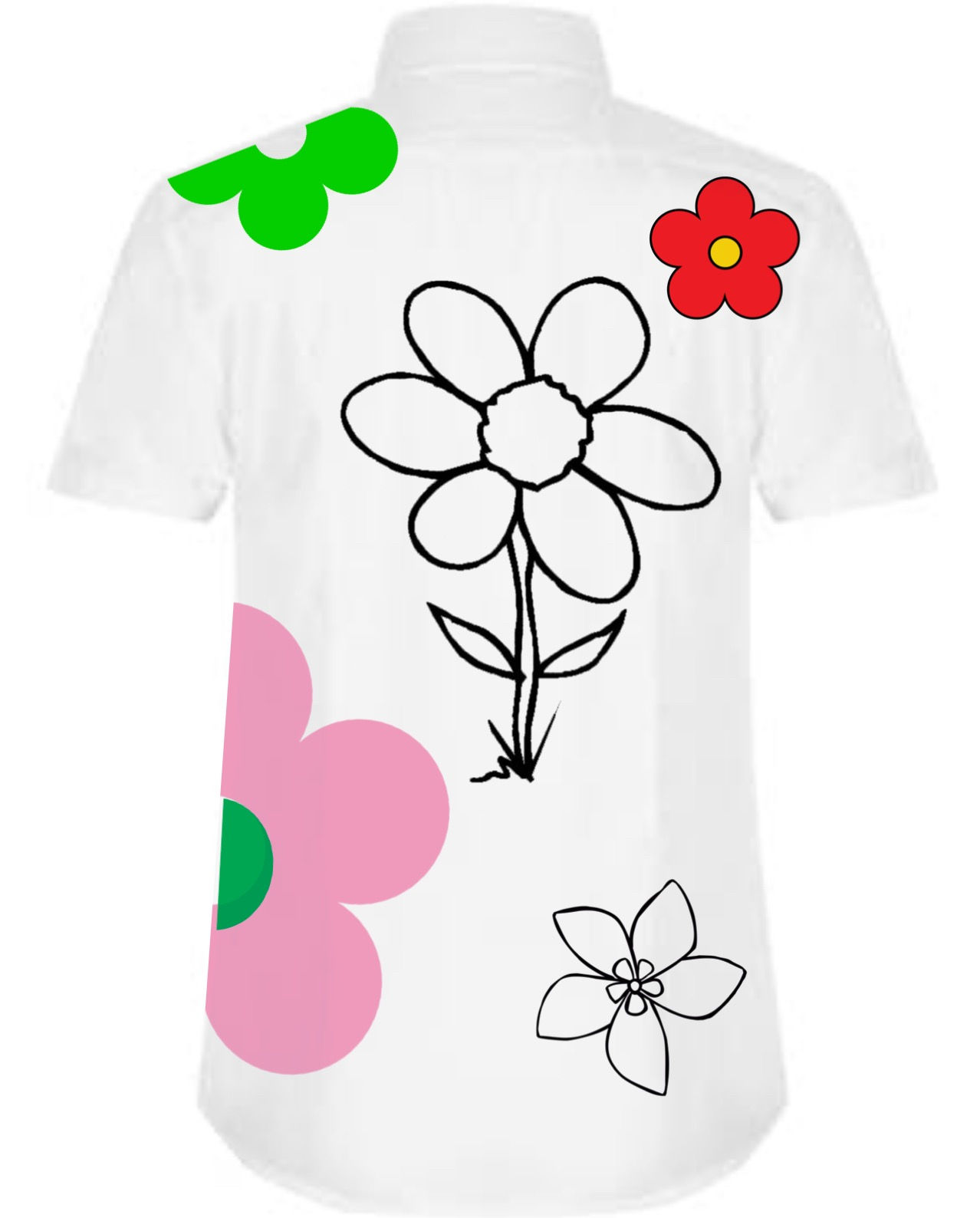 M & P Floral Short Sleeve Button Down Shirt