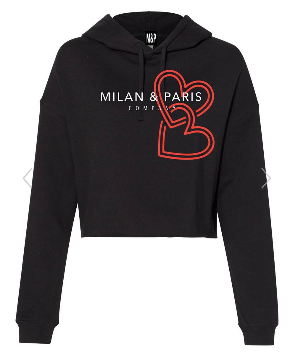 Thumbnail: M & P Women Heart Logo Crop Hoodie