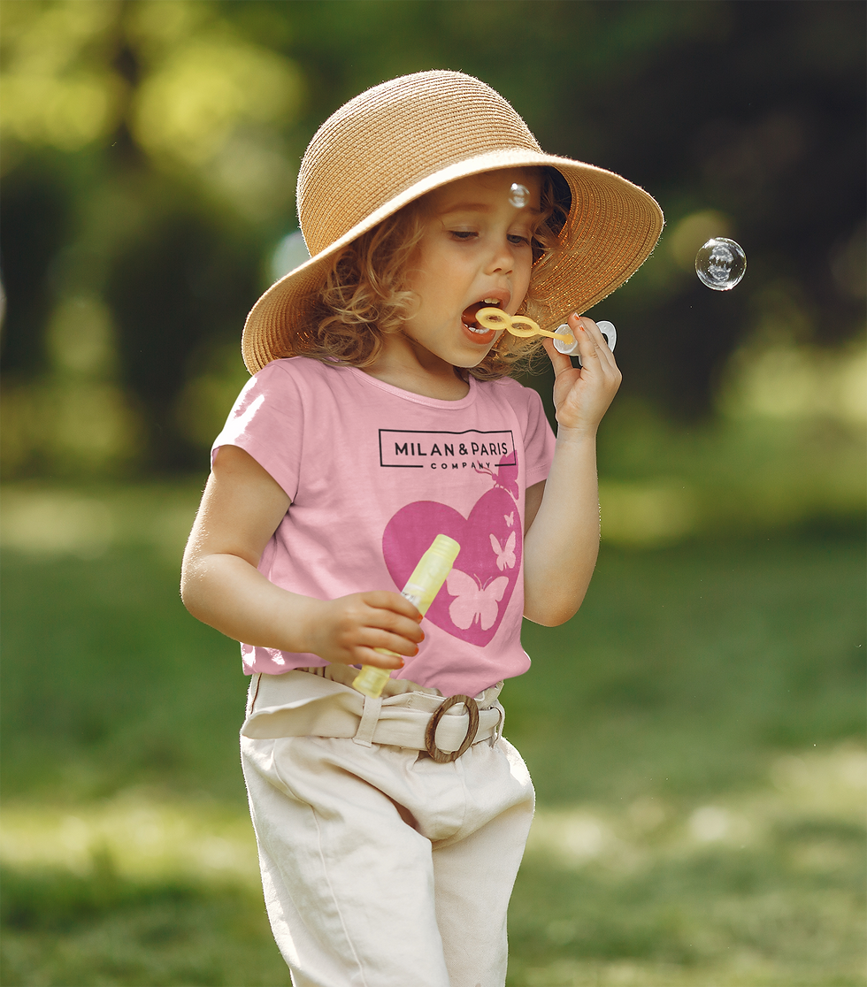 M & P Girls Butterfly Logo tshirt