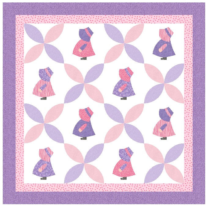 Thumbnail: Sweetly Sue Quilt - Applique Quilt - PDF Quilt Pattern with SVG Files
