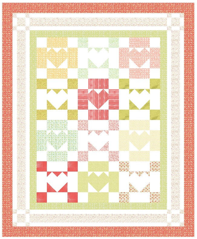 Miniature : Kindhearted Quilt - Traditional Piecing - PDF Quilt Pattern