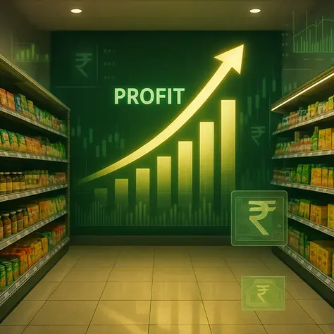 A Supermarket with snacks showing profit
