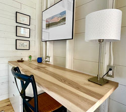 work area with dedicated charger/outlets and fast fibre wifi at TwoBySea cottage