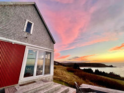 Evening colours, sunset view from the deck of SeaSky Cottage